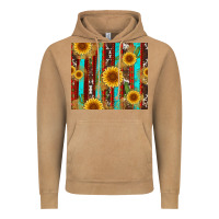 Vintage Camel western sunflower cactus serape and cowhide Vintage Hoodie - Artiststas