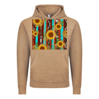 Vintage Coffee western sunflower cactus serape and cowhide Vintage Hoodie - Artiststas
