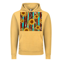 Vintage Mustard western sunflower cactus serape and cowhide Vintage Hoodie - Artiststas