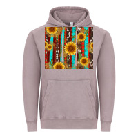 Vintage Zinc western sunflower cactus serape and cowhide Vintage Hoodie - Artiststas