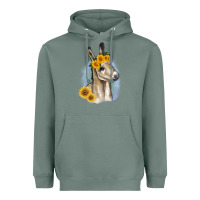 Sage Sunflower Baby Donkey Heavyweight Hoodie - RanaPortraitStore