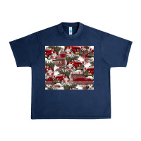 Navy vintage christmas car pattern Urban Heavy Tee - CowhideDigitalArt
