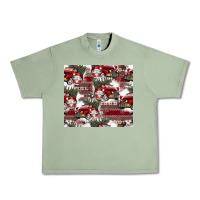 Oil Green vintage christmas car pattern Urban Heavy Tee - CowhideDigitalArt