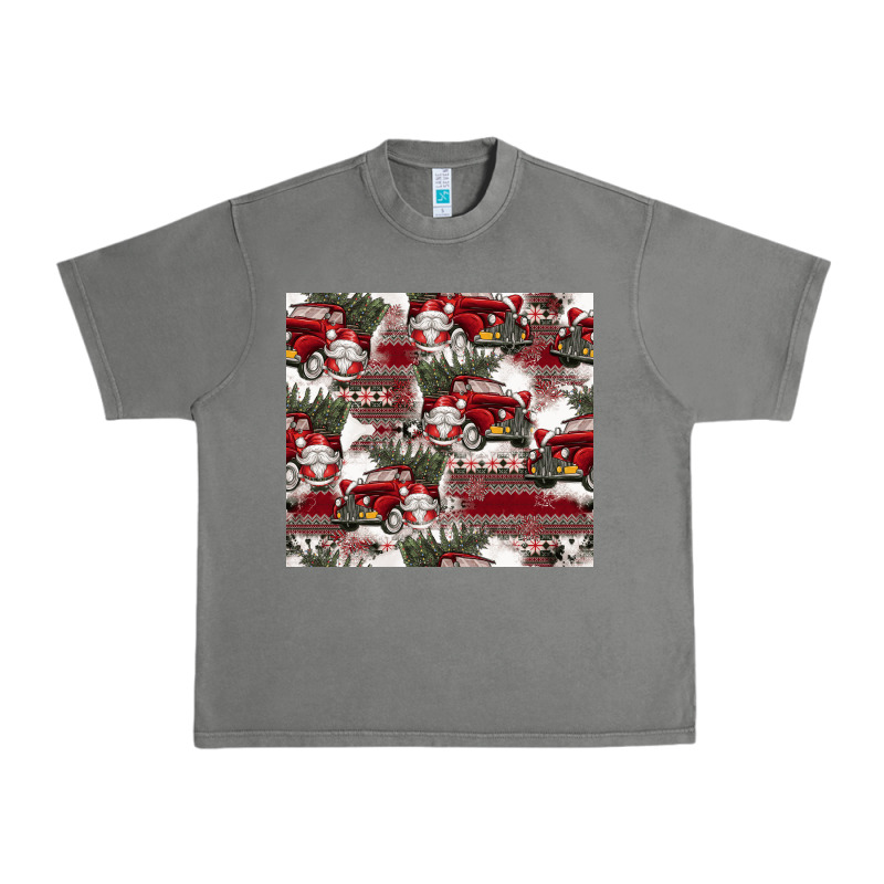 Vintage Christmas Car Pattern Urban Heavy Tee by CowhideDigitalArt | Teevron
