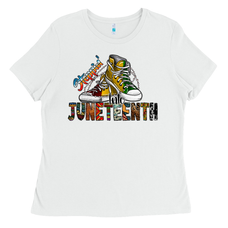 Steppin Into Juneteenth Ladies Tee by SublimationCraftShop | Teevron