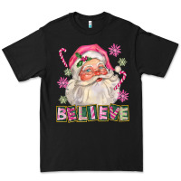 Black Pink Believe Santa Christmas Premium Tee - FaDigitalArtStudio