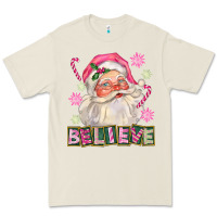 Bone Pink Believe Santa Christmas Premium Tee - FaDigitalArtStudio