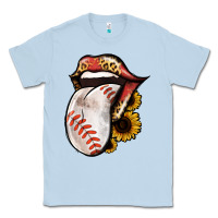 Dusty Blue Baseball Tongue Classic Tee - Jasminsmagicworld