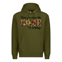 Army Green there's no place like home for holidays Premium Hoodie - RanaPortraitStore