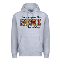 Heather Grey there's no place like home for holidays Premium Hoodie - RanaPortraitStore