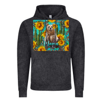 Vintage Black mama bear with sunflowers and cactus Vintage Hoodie - Artiststas