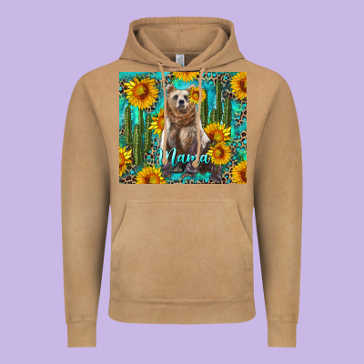 Mama Bear With Sunflowers And Cactus Vintage Hoodie Designed By Artiststas