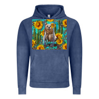 Vintage Denim mama bear with sunflowers and cactus Vintage Hoodie - Artiststas