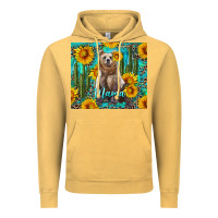 Vintage Mustard mama bear with sunflowers and cactus Vintage Hoodie - Artiststas