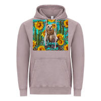 Vintage Zinc mama bear with sunflowers and cactus Vintage Hoodie - Artiststas