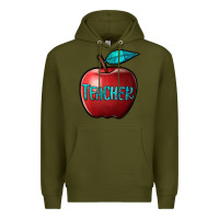 Army Green apple teacher Premium Hoodie - BarkalooDesign