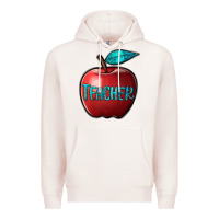 Pale Pink apple teacher Premium Hoodie - BarkalooDesign