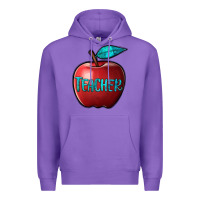 Purple apple teacher Premium Hoodie - BarkalooDesign