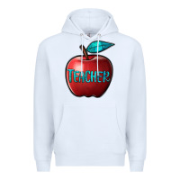 White apple teacher Premium Hoodie - BarkalooDesign