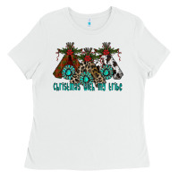 White Christmas With Tribe Ladies Tee - CowhideDigitalArt