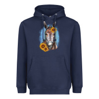 Navy Sunflower Donkey Heavyweight Hoodie - RanaPortraitStore