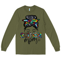 Army Green autism mom Long Sleeve Tee - CowhideDigitalArt