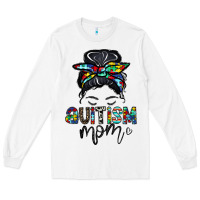 White autism mom Long Sleeve Tee - CowhideDigitalArt