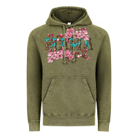 Vintage Olive mama with cherry blossoms Vintage Hoodie - Artiststas