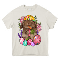 Cream Rabbit And Carrot Easter Heavy Core Tee - BundleAndBundleShop