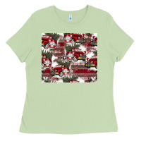 Matcha vintage christmas car pattern Ladies Tee - CowhideDigitalArt