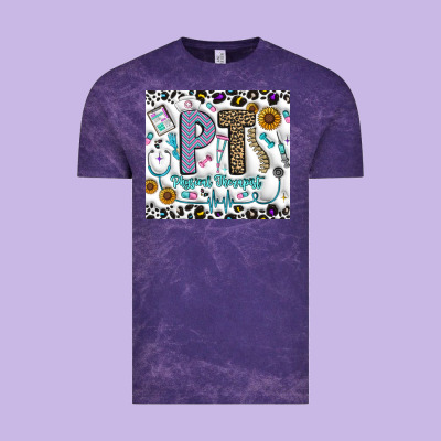Pt Physical Therapist Vintage Tee Designed By Cowhidedigitalart