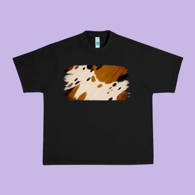 Cowhide Black And Light Brown Brushstroke Urban Heavy Tee Designed By Jasminsmagicworld