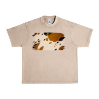 French Oak Cowhide Black and Light Brown Brushstroke Urban Heavy Tee - Jasminsmagicworld