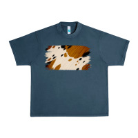 Midnight Navy Cowhide Black and Light Brown Brushstroke Urban Heavy Tee - Jasminsmagicworld