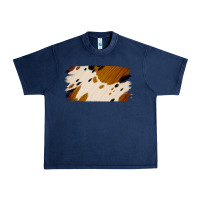 Navy Cowhide Black and Light Brown Brushstroke Urban Heavy Tee - Jasminsmagicworld