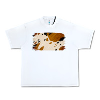 White Cowhide Black and Light Brown Brushstroke Urban Heavy Tee - Jasminsmagicworld