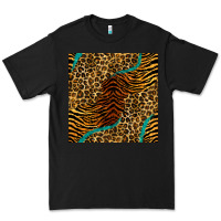 Black safari animals turquoise glitter seamless pattern Premium Tee - BundleAndBundleShop