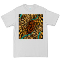 Dove Grey safari animals turquoise glitter seamless pattern Premium Tee - BundleAndBundleShop