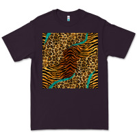 Plum safari animals turquoise glitter seamless pattern Premium Tee - BundleAndBundleShop