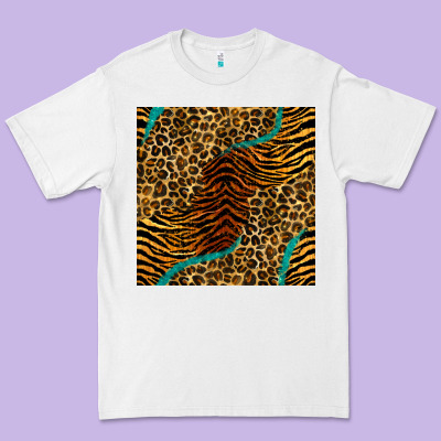 Safari Animals Turquoise Glitter Seamless Pattern Premium Tee Designed By Bundleandbundleshop