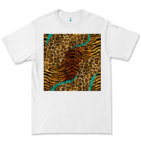 White safari animals turquoise glitter seamless pattern Premium Tee - BundleAndBundleShop