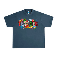 Midnight Navy Christmas teacher Urban Heavy Tee - CowhideDigitalArt