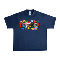 Navy Christmas teacher Urban Heavy Tee - CowhideDigitalArt