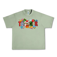 Oil Green Christmas teacher Urban Heavy Tee - CowhideDigitalArt