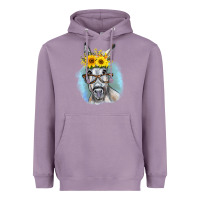 Lavender Sunflower Glasses Donkey Heavyweight Hoodie - RanaPortraitStore