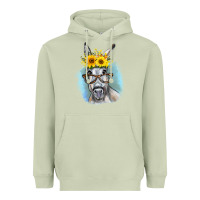 Matcha Sunflower Glasses Donkey Heavyweight Hoodie - RanaPortraitStore
