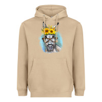 Mushroom Sunflower Glasses Donkey Heavyweight Hoodie - RanaPortraitStore