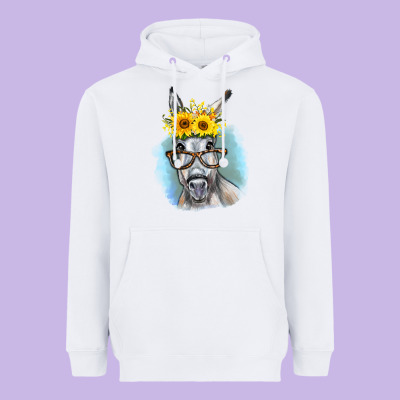 Sunflower Glasses Donkey Heavyweight Hoodie Designed By Ranaportraitstore