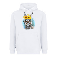 White Sunflower Glasses Donkey Heavyweight Hoodie - RanaPortraitStore
