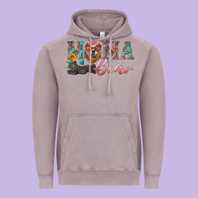 Mama Bear With Mama And Baby Vintage Hoodie Designed By Artiststas
